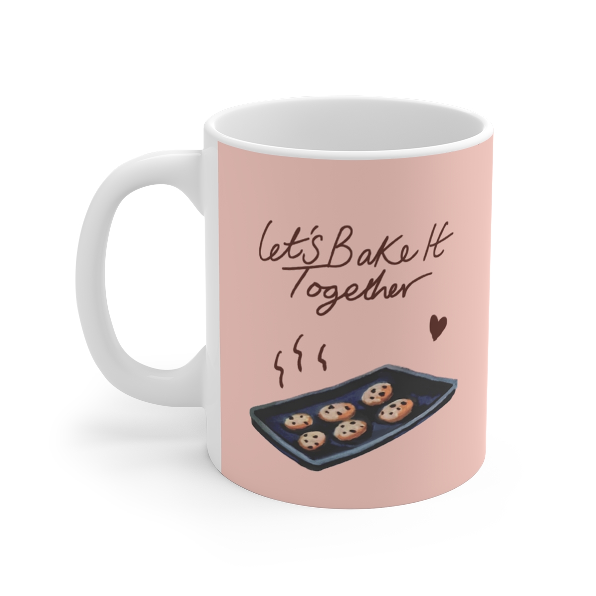 Take a sip out of this pink mug and show off your love for baking!