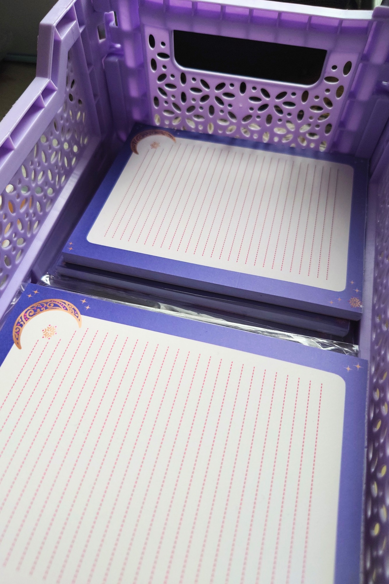 Crescent Moon and Stars Notepad can’t wait to be on your desk very soon!